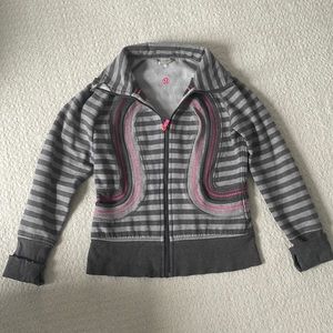 Lululemon Grey Pink Striped Jacket Size 10